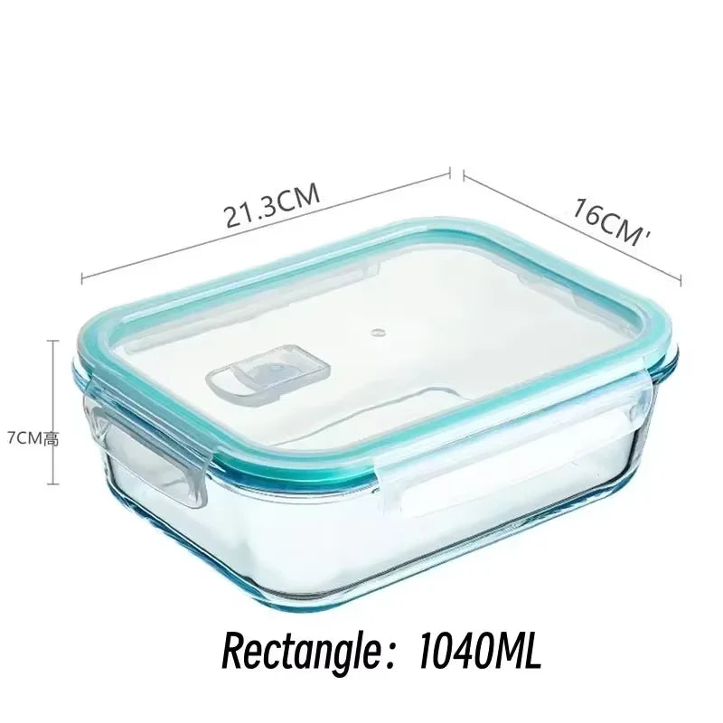 Glas-Lunchbox Lebensmittelbehälter, Essenszubereitung, luftdichte Lunchbox, mikrowellen-, ofen-, gefrier- und spülmaschinengeeignet