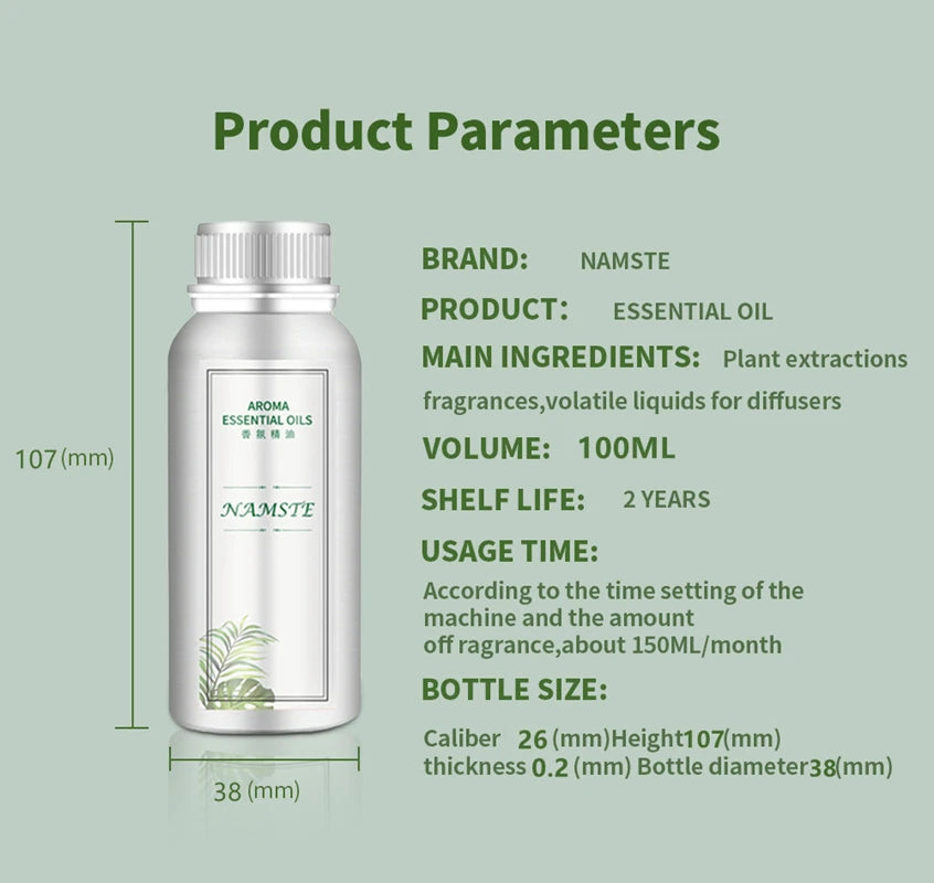 Namste 100ML Parfümöl Hotel Ätherisches Öl Elektrische Aromatische Oase Raumdüfte Aroma Diffusor Lufterfrischer ätherisches Öl