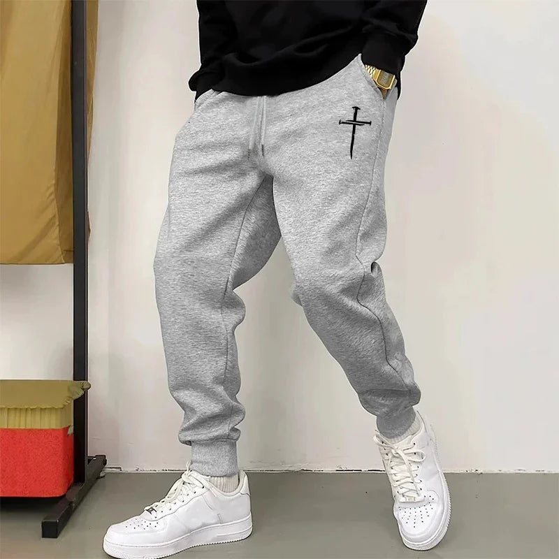 2025 Neu eingetroffene Herren-Sweatpants Hohe Qualität Herbst Winter Täglich Freizeit Sport Jogginghose Fitnessstudio Herren Cross Bedruckte Hose
