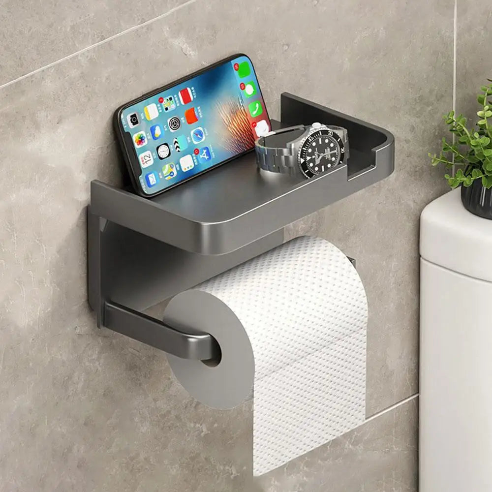 Bathroom Tissue Box Shelf Storage Household Storage Bathroom Toilet Paper Rack Toilet Organizer No-Drill Wall-Mounted Tissue Box