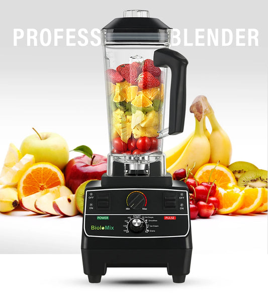 BioloMix Mixeur Blender Professionnel 2200W avec Minuteur Intelligent, Pré-programmé, sans BPA, Bol de 2L, Hachoir à Glace et Smoothies, Robot Culinaire