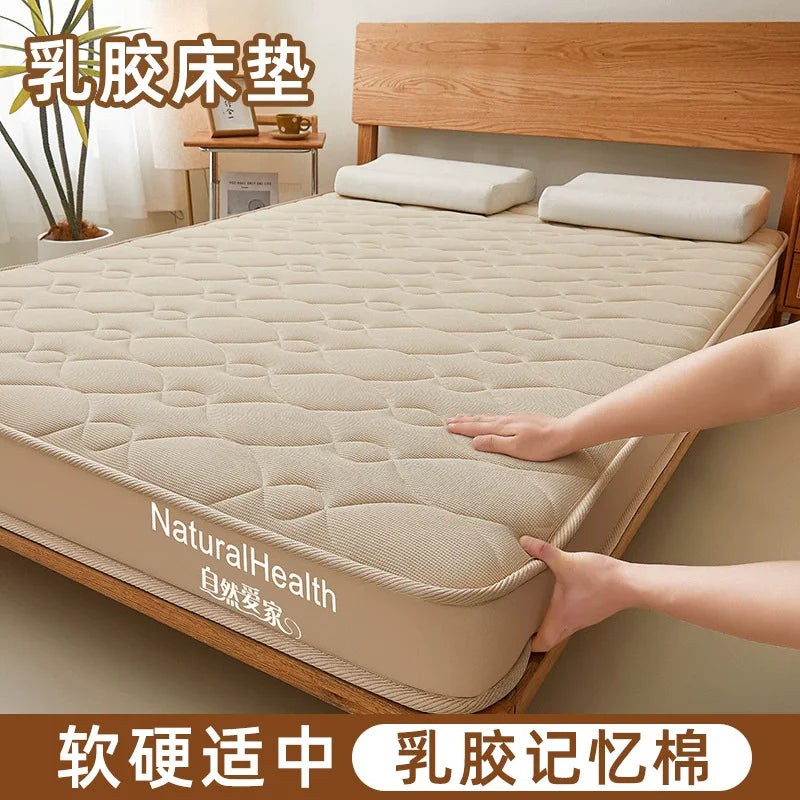 Naturlatexmatratze für Zuhause Schlafzimmer Tatami Memory-Baumwollauflage Gepolsterte Mietwohnung Einzelzimmer Studentenwohnheim Verdickt
