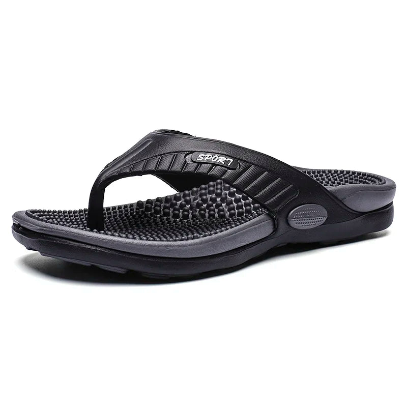 Massage Flip Flops für Herren, Sommer atmungsaktive Strandschuhe, Sandalen Herren, Luxus Flip Flops, atmungsaktiv, Übergröße, Herren Hausschuhe 46
