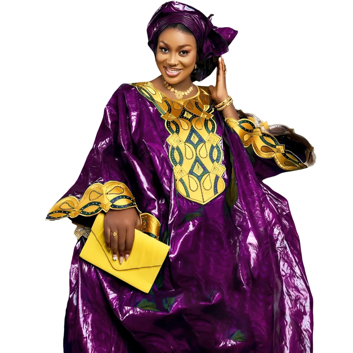 Afrikanische Kleider für Frauen, Bazin Riche, besticktes Design, langes Kleid
