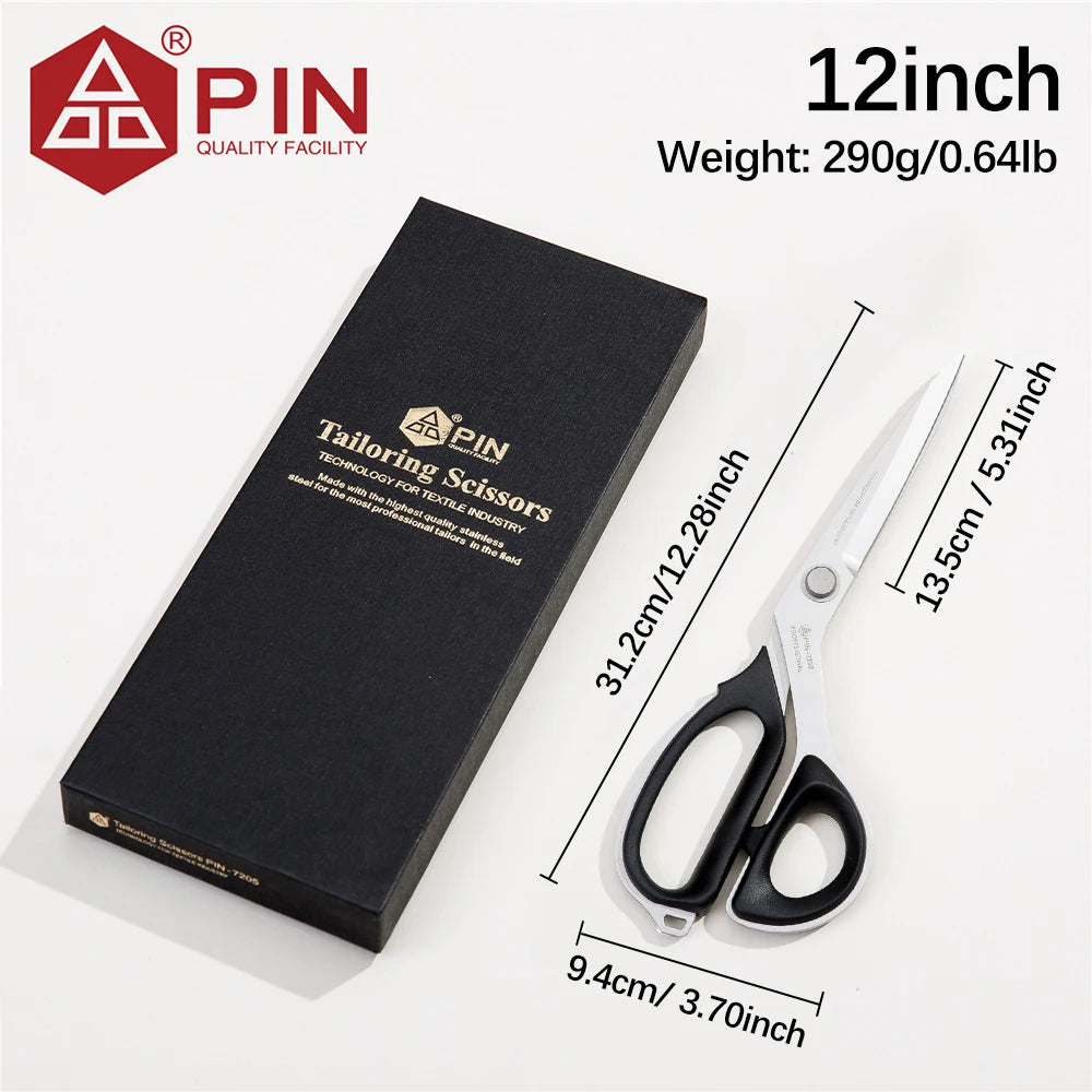 Ciseaux de couture PIN Légers et résistants 8"10"12", Ciseaux de tailleur de qualité supérieure avec tranchant de couteau pour tissus, cuir et bureau
