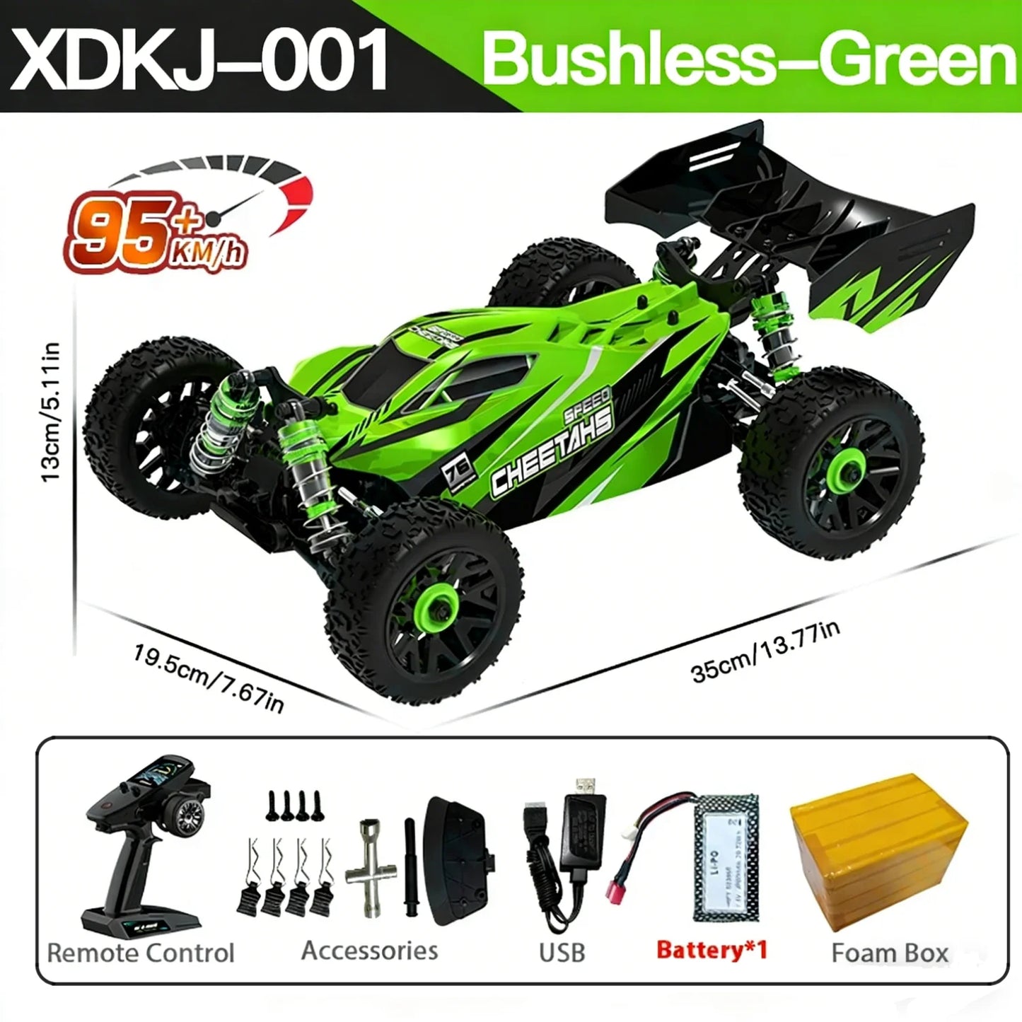XDKJ-001 95KM/H 4WD RC Autos 3S Rennwagen 1/14 Bürstenloser Hochgeschwindigkeits-Wettkampf-Drift-Fernsteuerungs-Spielzeug RC Auto Spielzeug