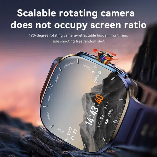 M99 5G Smartwatch: 2,4" AMOLED-Bildschirm, drehbare Kamera, SIM- und WLAN-Unterstützung für eigenständige Anrufe und soziale Medien.