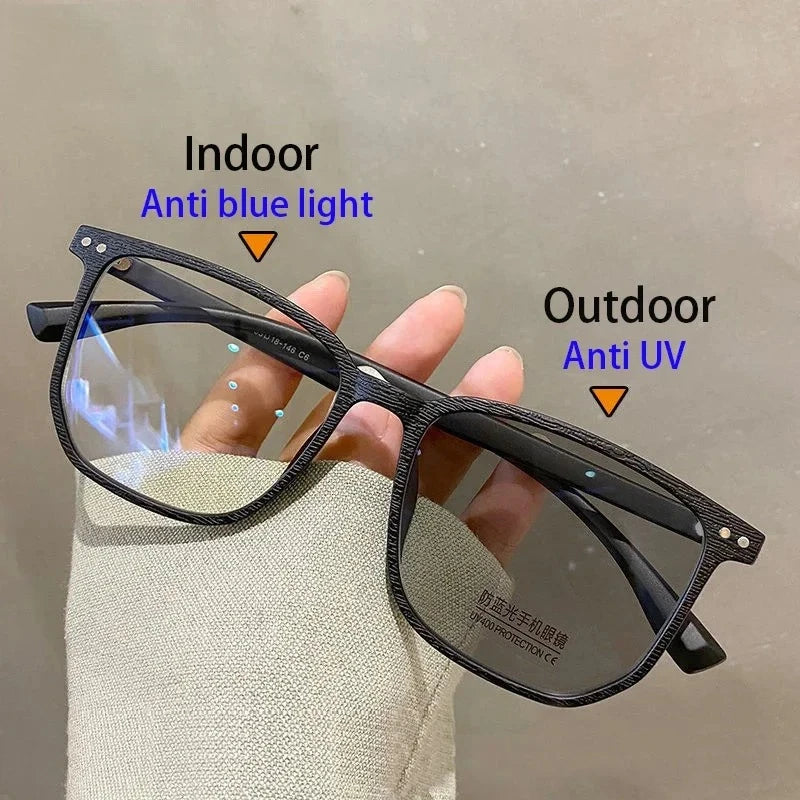 Modedesign photochrome Myopiebrillen für Herren Damen Luxus Anti-Blaulicht-Brillen Unisex Augenschutzbrillen