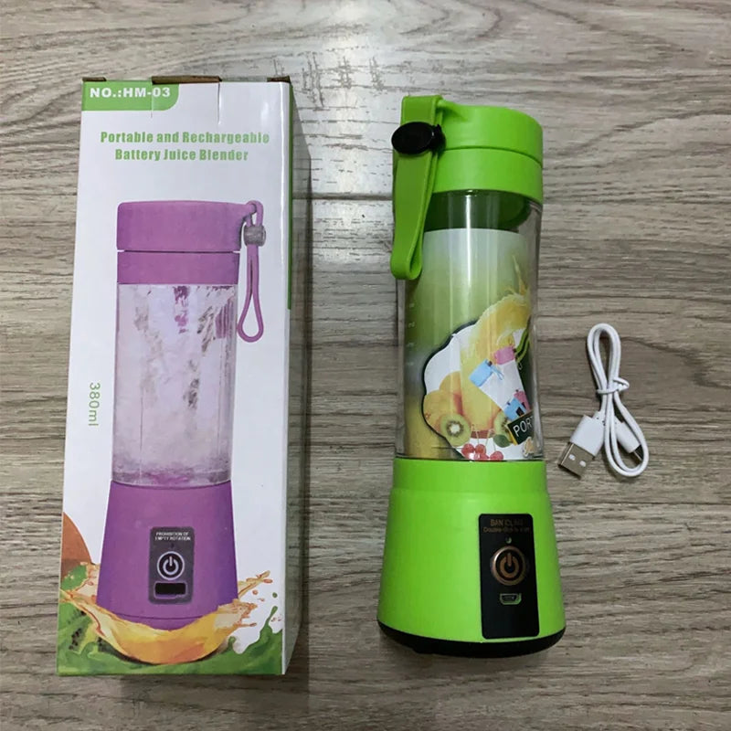 380ml Haushaltssaftmixer Mini Elektrischer Entsafter USB Wiederaufladbarer Smoothie-Shake-Mixer Tragbarer Entsafter für Picknicks im Freien