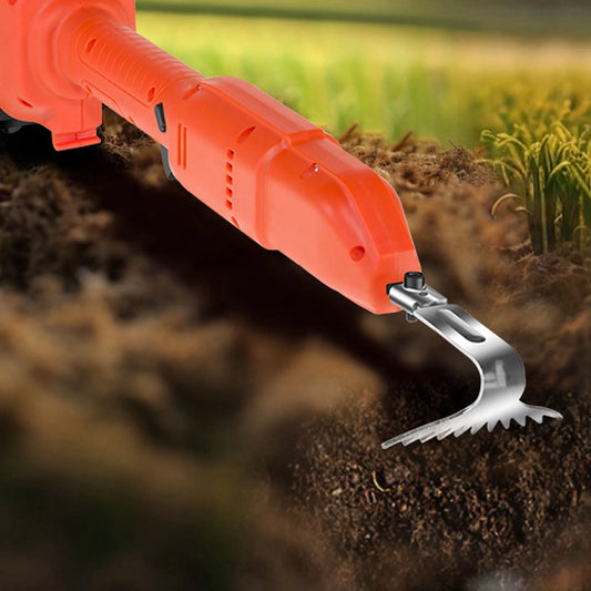Cordless Mini Hoe Ergonomic Handle Electric Gardening Hoe 4 and 11 Teeth Head Trigger Key Start for Greenhouse Digging