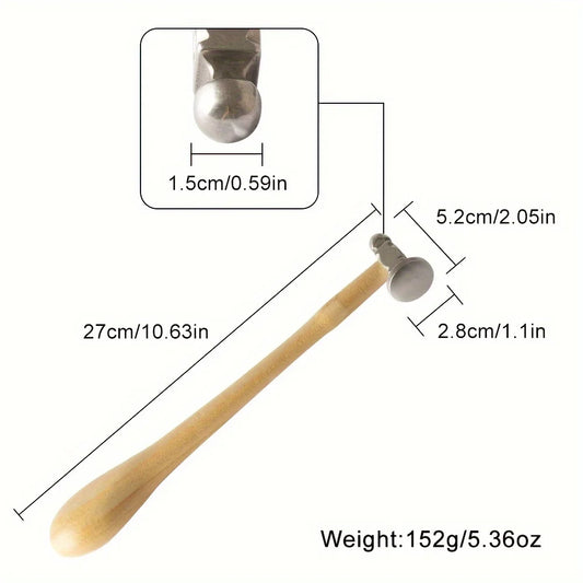 Two-Sided Chasing Hammer 10.63 Inches Wooden Handle For Adding Texture And Dimension To Metalwork