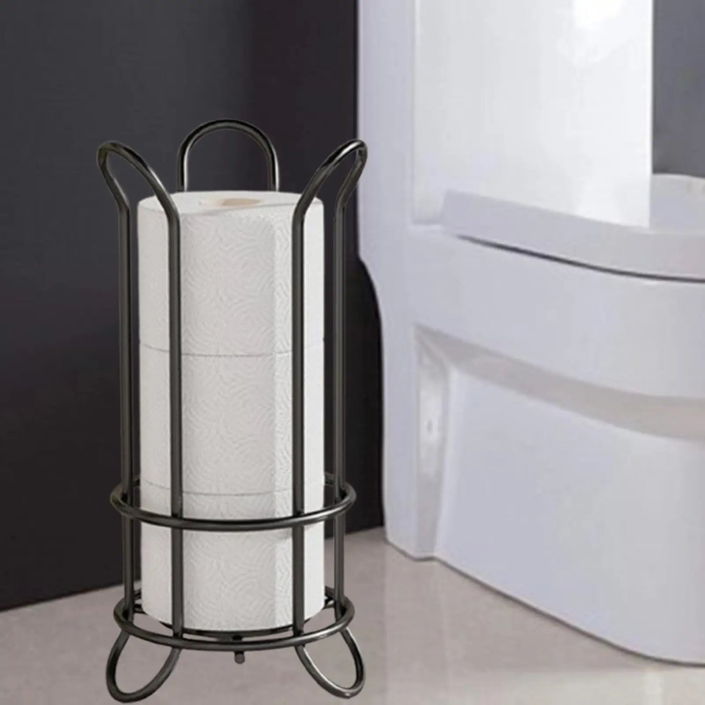 Gewebeaufbewahrungsregal, Toilettenpapierhalter aus Eisen, freistehender Toilettenpapierhalter für Küche, Badezimmer, Waschraum, Bauernhaus