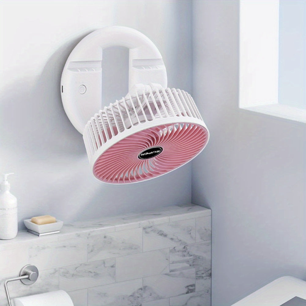 Tragbarer USB-Mini-Tischventilator mit U-förmigem Fuß und Lithiumbatterie – Leiser Betrieb, über USB aufladbarer Kühlventilator für drinnen/draußen, persönliches Kühlgerät für Nachttisch, Büro, Camping – USB-Ladeventilator, Knopfsteuerung