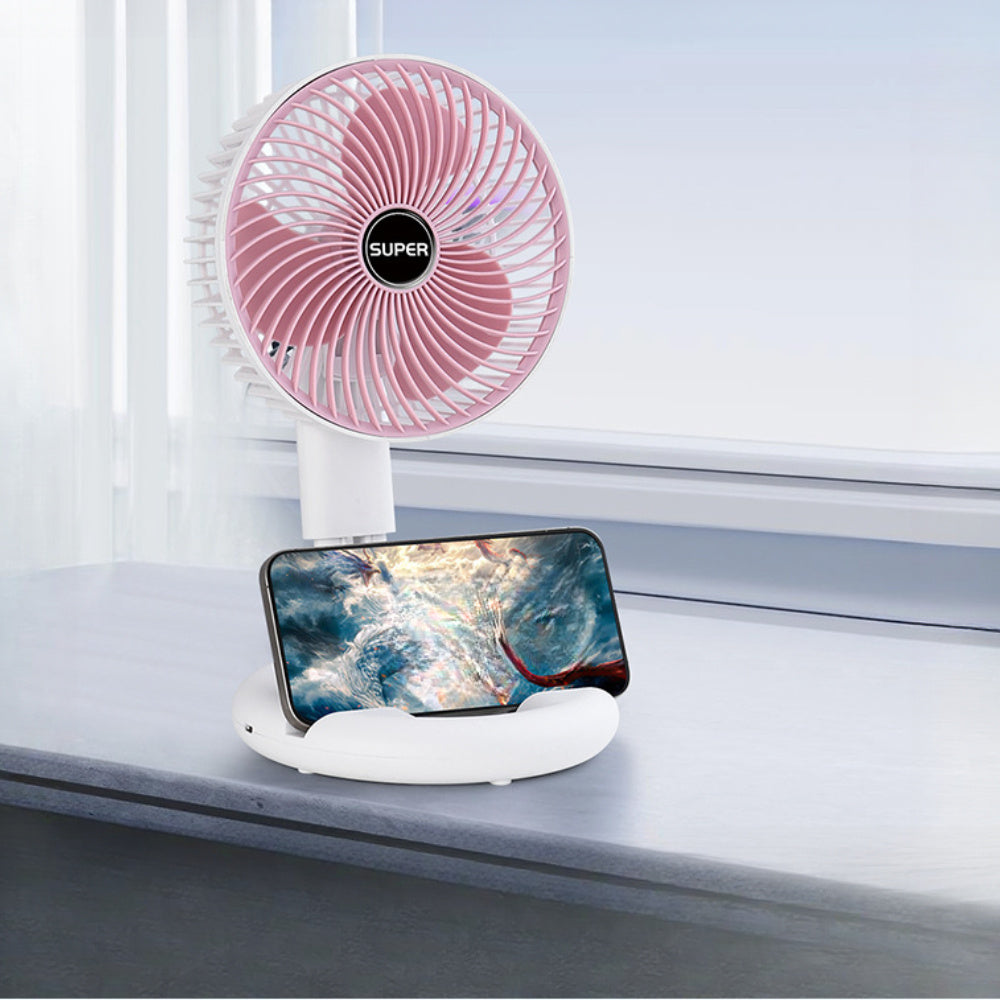 Tragbarer USB-Mini-Tischventilator mit U-förmigem Fuß und Lithiumbatterie – Leiser Betrieb, über USB aufladbarer Kühlventilator für drinnen/draußen, persönliches Kühlgerät für Nachttisch, Büro, Camping – USB-Ladeventilator, Knopfsteuerung