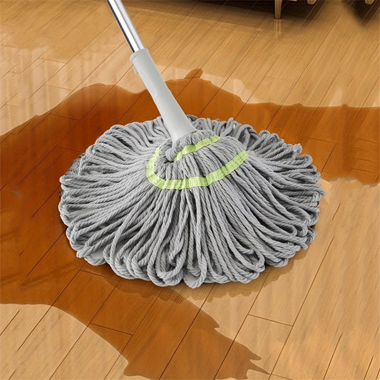 Hands-Free Spin Mop with Handle and Wringer System, Heavy-Duty for Wet and Dry Use on Hardwood, Tile, and Laminate Floors, Space-Saving Design, Durable and Hygienic, for Home and Commercial Use, Universal Type