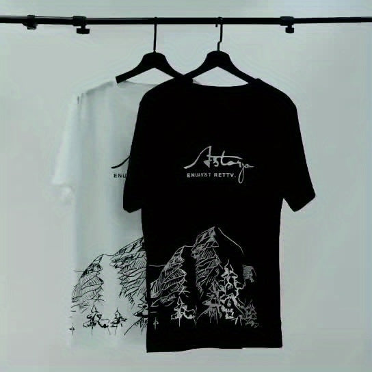 A Men'S Summer Casual Two-Piece Set Featuring a Stylish Short-Sleeve T-Shirt with a Round Neck And Drawstring Shorts, Perfect for Everyday Vacation Beach Wear