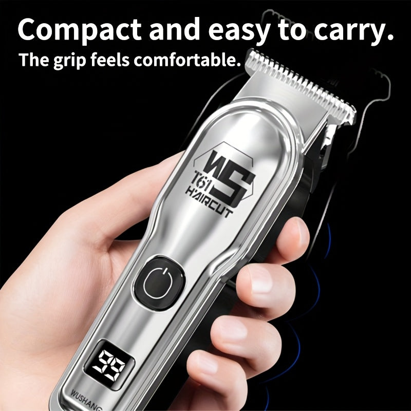 A Professional Men'S Electric Hair Clipper Set with an LED Display, an Electric Shaver, Four Guide Combs for Zero-Gap Cutting, a Small Brush, TYPE-C Charging, Perfect As a Gift for Men, Father'S Day Presents