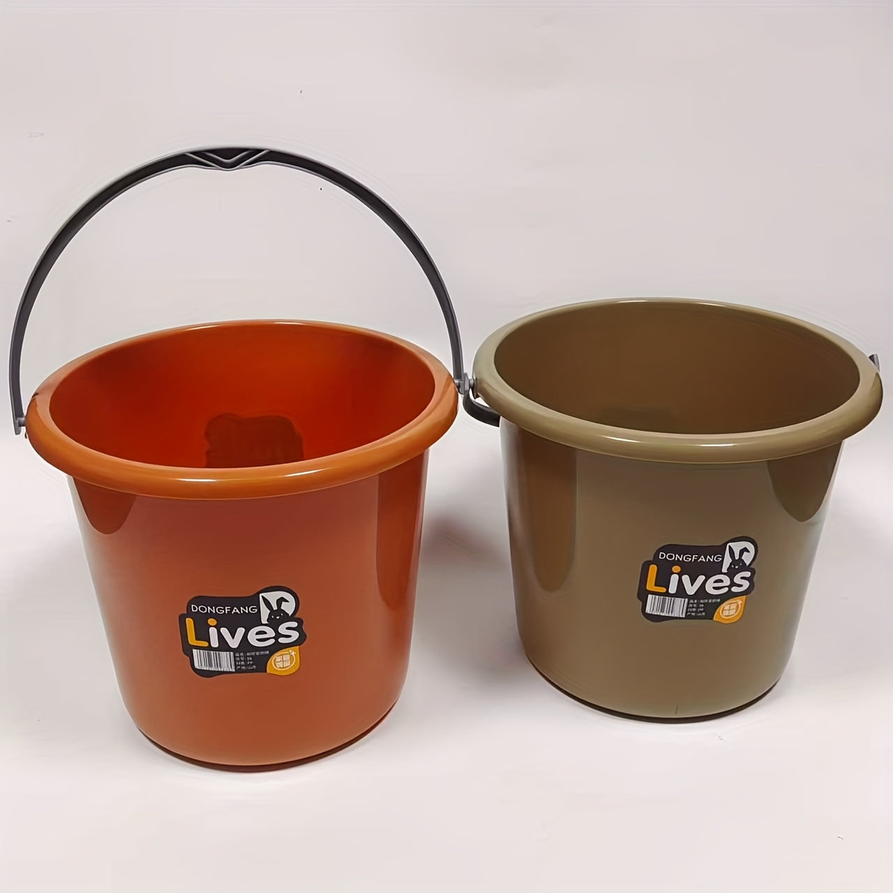 Thickened Plastic Bucket with Handle, Small/Large Size, for Home and Dormitory Use, Multi-functional Round Basin for Laundry and Bathing, Water Storage Bucket