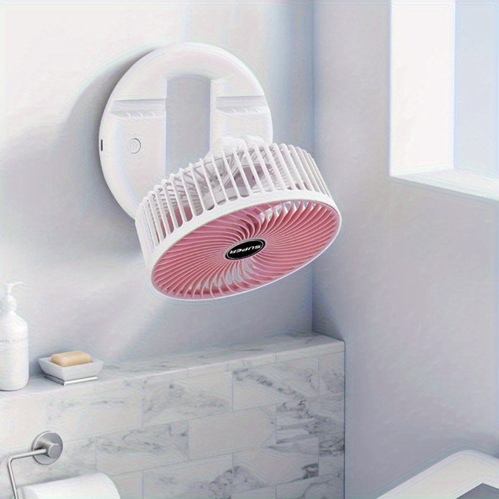Tragbarer USB-Mini-Tischventilator mit U-förmigem Fuß und Lithiumbatterie – Leiser Betrieb, über USB aufladbarer Kühlventilator für drinnen/draußen, persönliches Kühlgerät für Nachttisch, Büro, Camping – USB-Ladeventilator, Knopfsteuerung