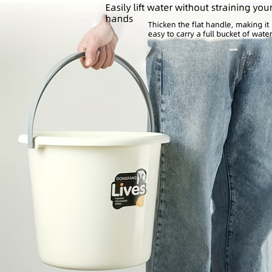 Thickened Plastic Bucket with Handle, Small/Large Size, for Home and Dormitory Use, Multi-functional Round Basin for Laundry and Bathing, Water Storage Bucket