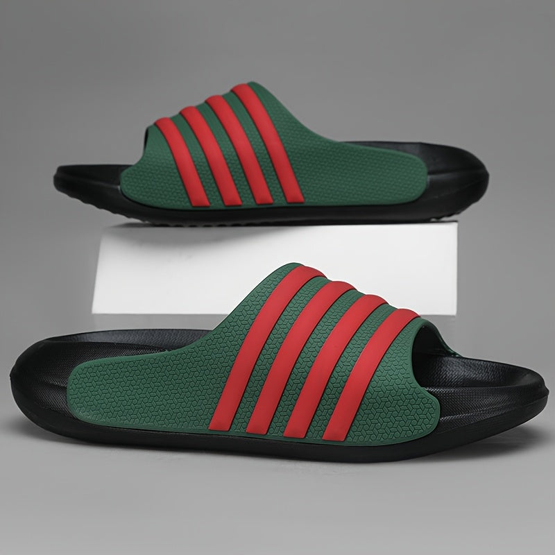 Modische offene Plateau-Pantoletten für Herren, gestreift, bequemes EVA-Material, 5 cm dicke Sohle, ultraweiche Laufsohle, Unisex-Paar-Stil, rutschfest und verschleißfest