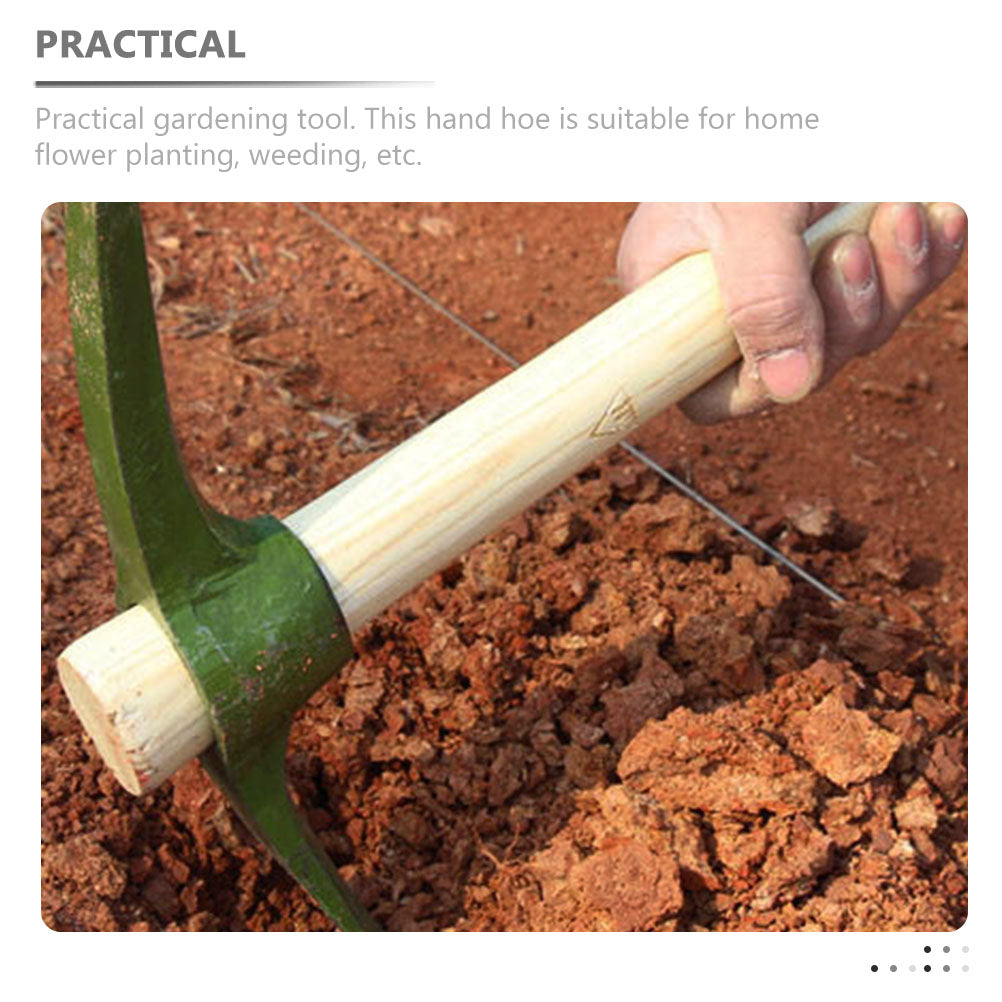Steel Garden Steel Hollow Hoe Household Pickaxe Convenient Gardening Tool Multifunctional Pickaxe Wood Handle Farming Tool
