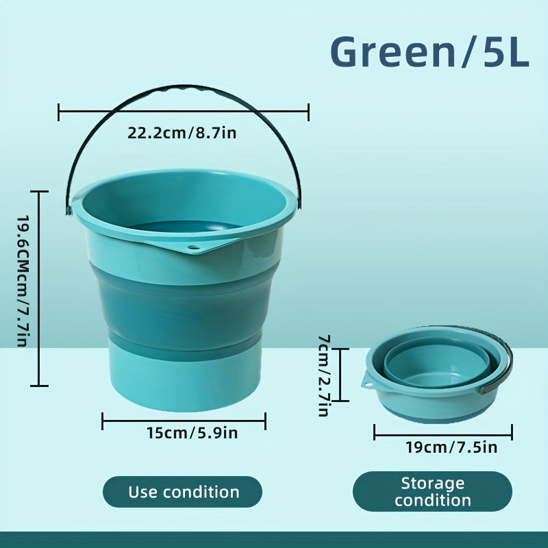 A Single Pack of a Foldable Portable Stretchable Water Bucket, Made of High-Quality Materials, Durable And Space-Saving, Perfect for Outdoor Fishing, Car Washing, And Foot Baths. This Portable Thickened Plastic Structure Is V