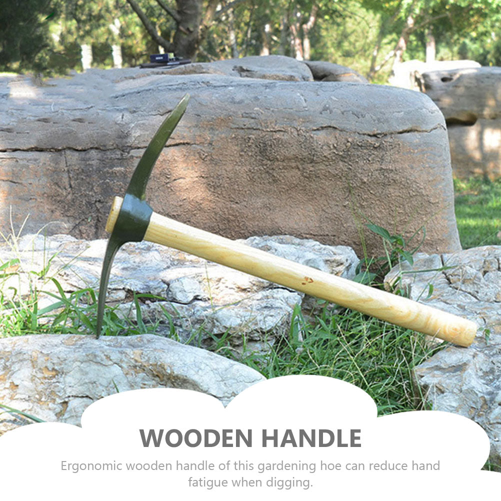 Steel Garden Steel Hollow Hoe Household Pickaxe Convenient Gardening Tool Multifunctional Pickaxe Wood Handle Farming Tool