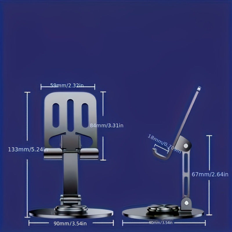 Rotating Phone Stand - a Compact And Portable Folding Desktop Holder, Suitable for All Smartphones And Tablets, an Ideal Office Accessory for All Seasons