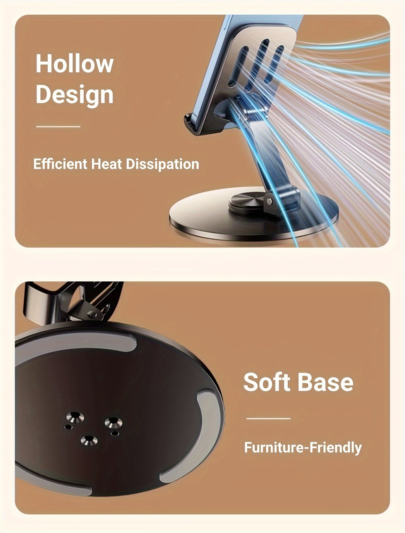 Rotating Phone Stand - a Compact And Portable Folding Desktop Holder, Suitable for All Smartphones And Tablets, an Ideal Office Accessory for All Seasons