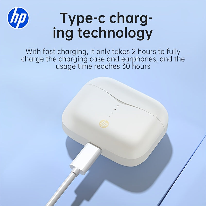 HP Wireless Earbuds Offer a Long 30-Hour Standby Time, Feature Noise Reduction, And Provide a Comfortable Fit for Everyone. They Include Touch Controls And Deliver High-Fidelity Sound with Crystal-Clear Calls