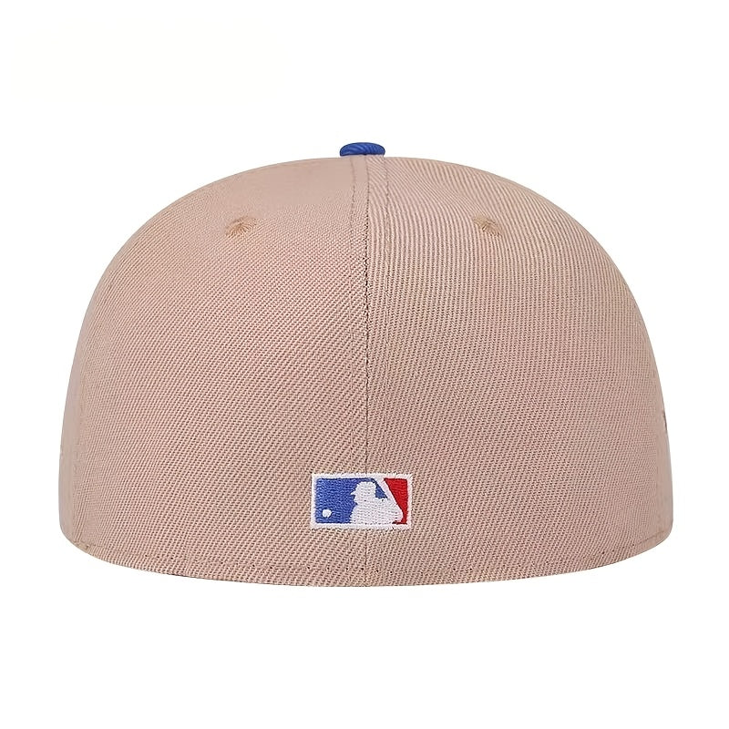 Casquette de baseball à bord plat, color-block gris et bleu New Era, édition limitée, casquette à visière rigide avec broderie 3D LA, adaptée à toutes les saisons, à la mode, tendance, cool, décontractée, style hip-hop, unisexe, style couple, N