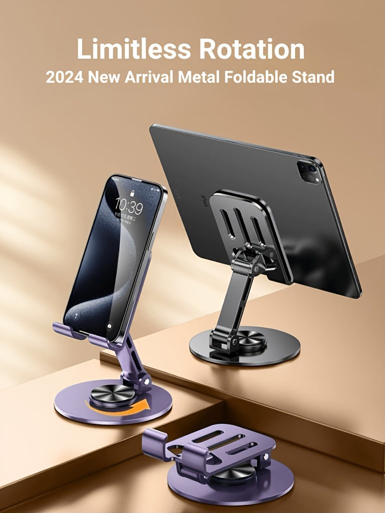 Rotating Phone Stand - a Compact And Portable Folding Desktop Holder, Suitable for All Smartphones And Tablets, an Ideal Office Accessory for All Seasons