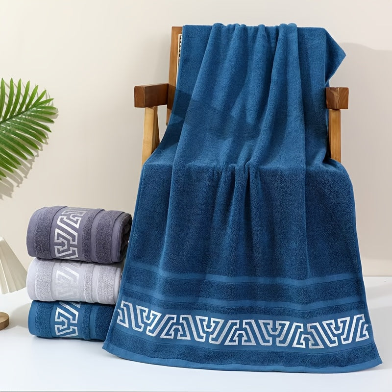 Ein einzelnes Badetuch, 69,85 cm x 139,7 cm, aus frischer, reiner Baumwolle mit 32 Fäden im Vintage-Ethno-Stil. Dieses Badetuch für Erwachsene ist für Männer und Frauen geeignet und bietet schnelltrocknende und hohe Wasser-