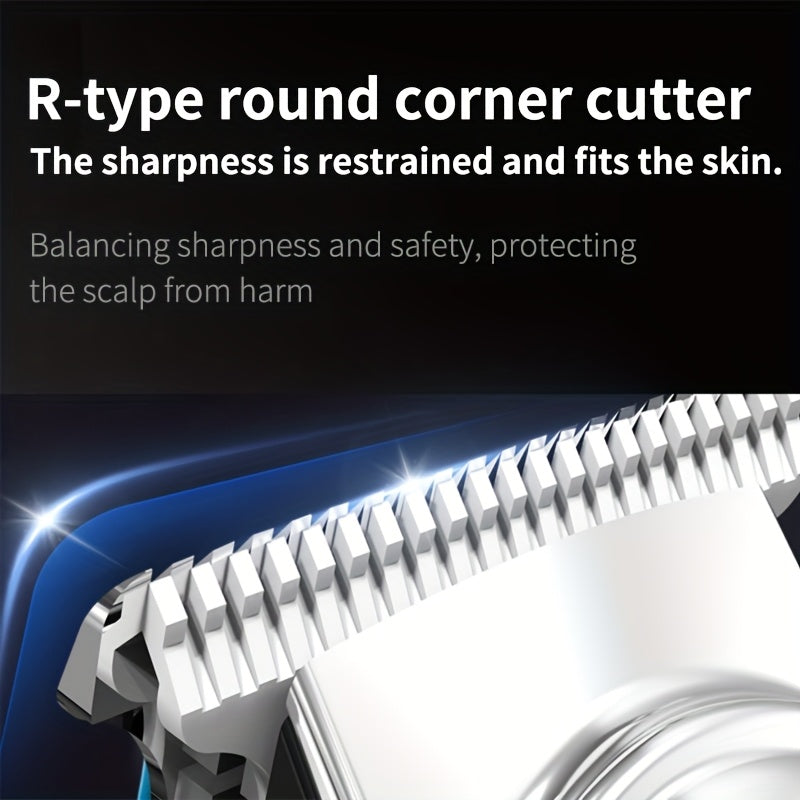 A Professional Men'S Electric Hair Clipper Set with an LED Display, an Electric Shaver, Four Guide Combs for Zero-Gap Cutting, a Small Brush, TYPE-C Charging, Perfect As a Gift for Men, Father'S Day Presents