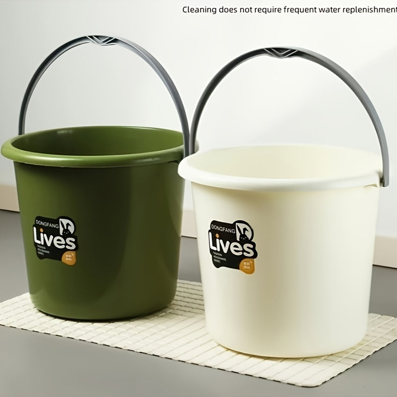 Thickened Plastic Bucket with Handle, Small/Large Size, for Home and Dormitory Use, Multi-functional Round Basin for Laundry and Bathing, Water Storage Bucket