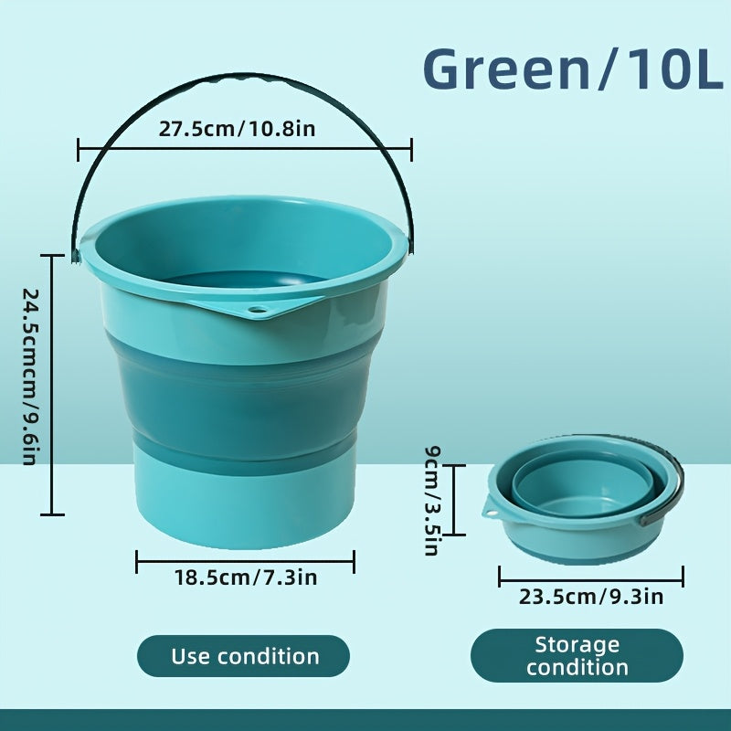 A Single Pack of a Foldable Portable Stretchable Water Bucket, Made of High-Quality Materials, Durable And Space-Saving, Perfect for Outdoor Fishing, Car Washing, And Foot Baths. This Portable Thickened Plastic Structure Is V