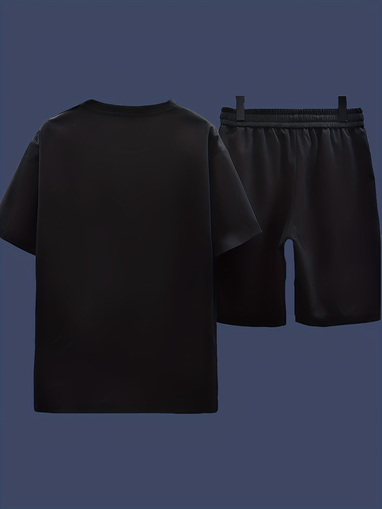 A Men'S Summer Casual Two-Piece Set Featuring a Stylish Short-Sleeve T-Shirt with a Round Neck And Drawstring Shorts, Perfect for Everyday Vacation Beach Wear
