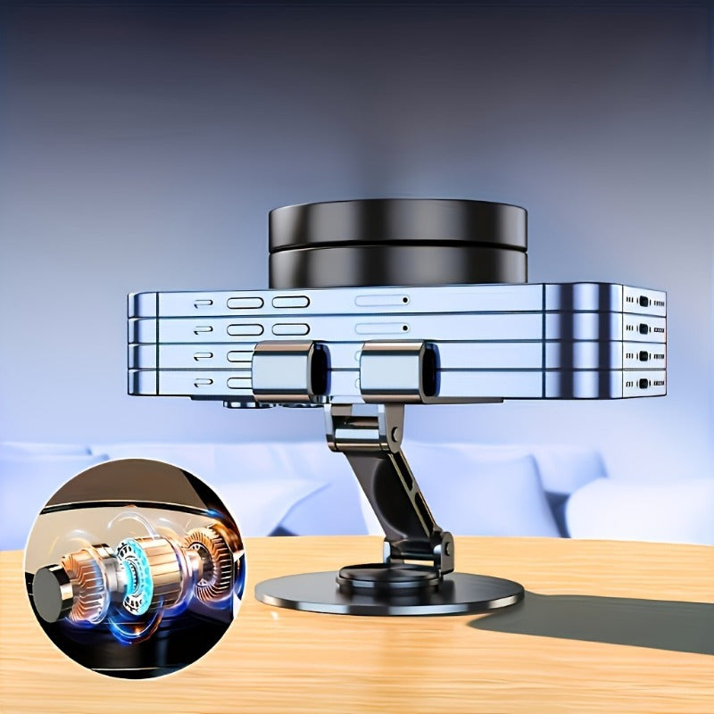 Rotating Phone Stand - a Compact And Portable Folding Desktop Holder, Suitable for All Smartphones And Tablets, an Ideal Office Accessory for All Seasons