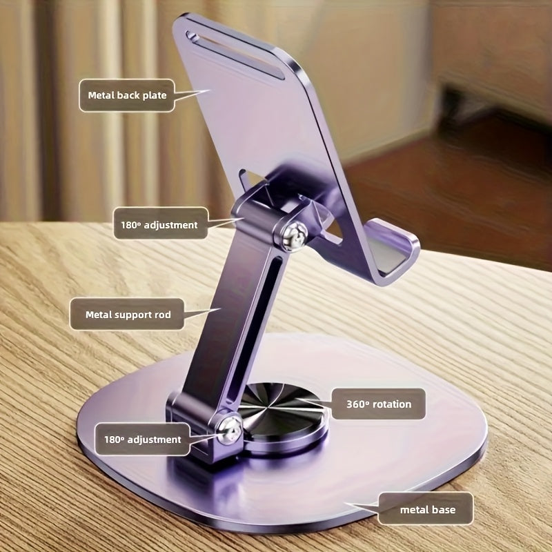 Rotating Phone Stand - a Compact And Portable Folding Desktop Holder, Suitable for All Smartphones And Tablets, an Ideal Office Accessory for All Seasons
