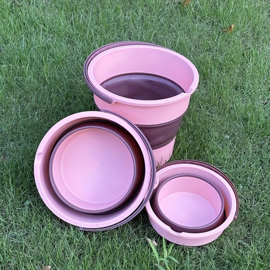 A Single Pack of a Foldable Portable Stretchable Water Bucket, Made of High-Quality Materials, Durable And Space-Saving, Perfect for Outdoor Fishing, Car Washing, And Foot Baths. This Portable Thickened Plastic Structure Is V