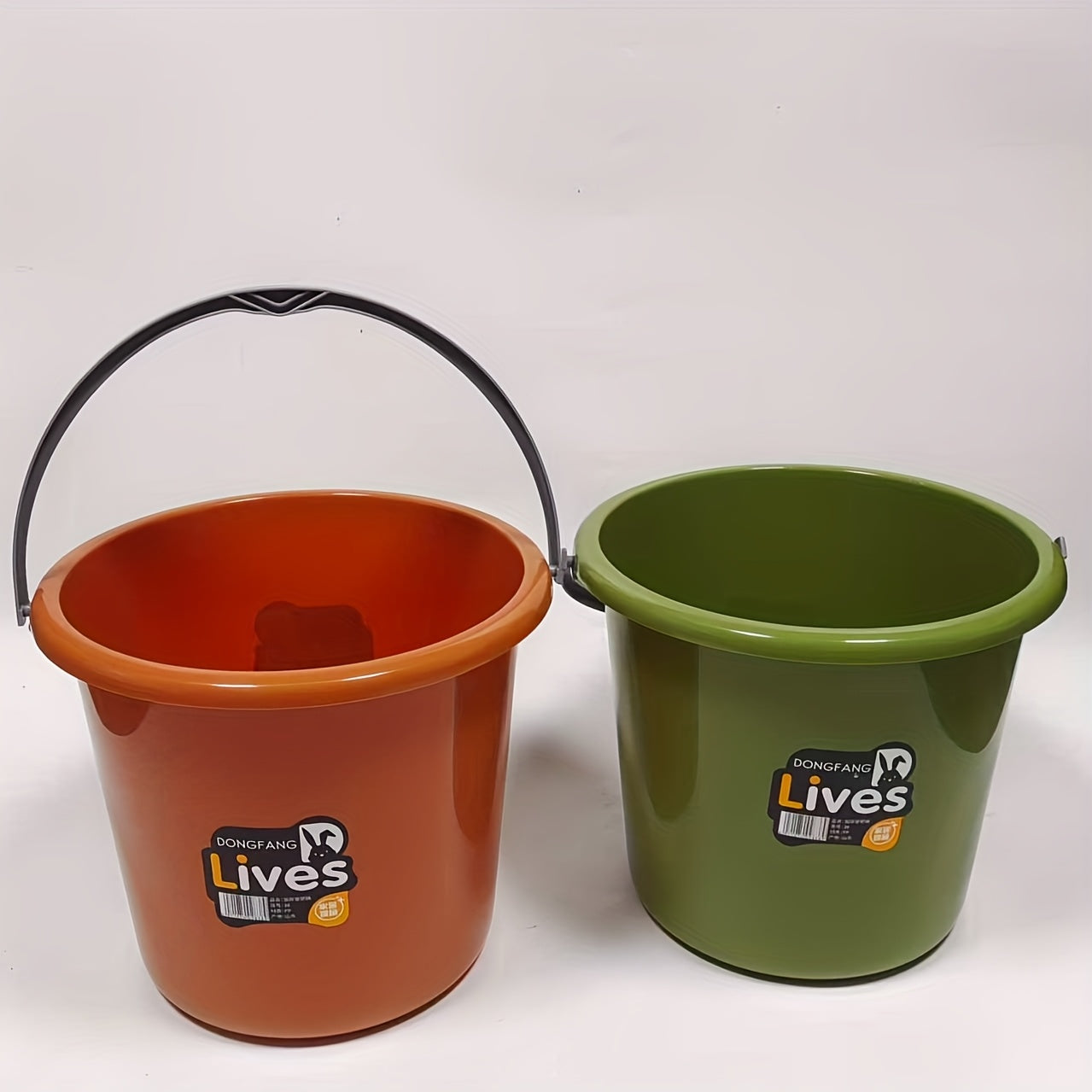 Thickened Plastic Bucket with Handle, Small/Large Size, for Home and Dormitory Use, Multi-functional Round Basin for Laundry and Bathing, Water Storage Bucket