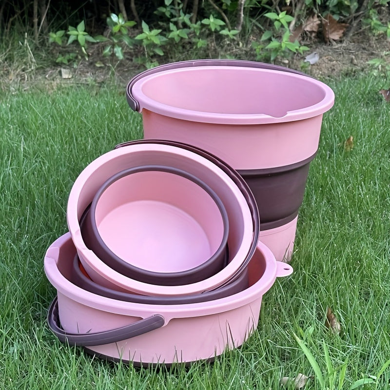 A Single Pack of a Foldable Portable Stretchable Water Bucket, Made of High-Quality Materials, Durable And Space-Saving, Perfect for Outdoor Fishing, Car Washing, And Foot Baths. This Portable Thickened Plastic Structure Is V