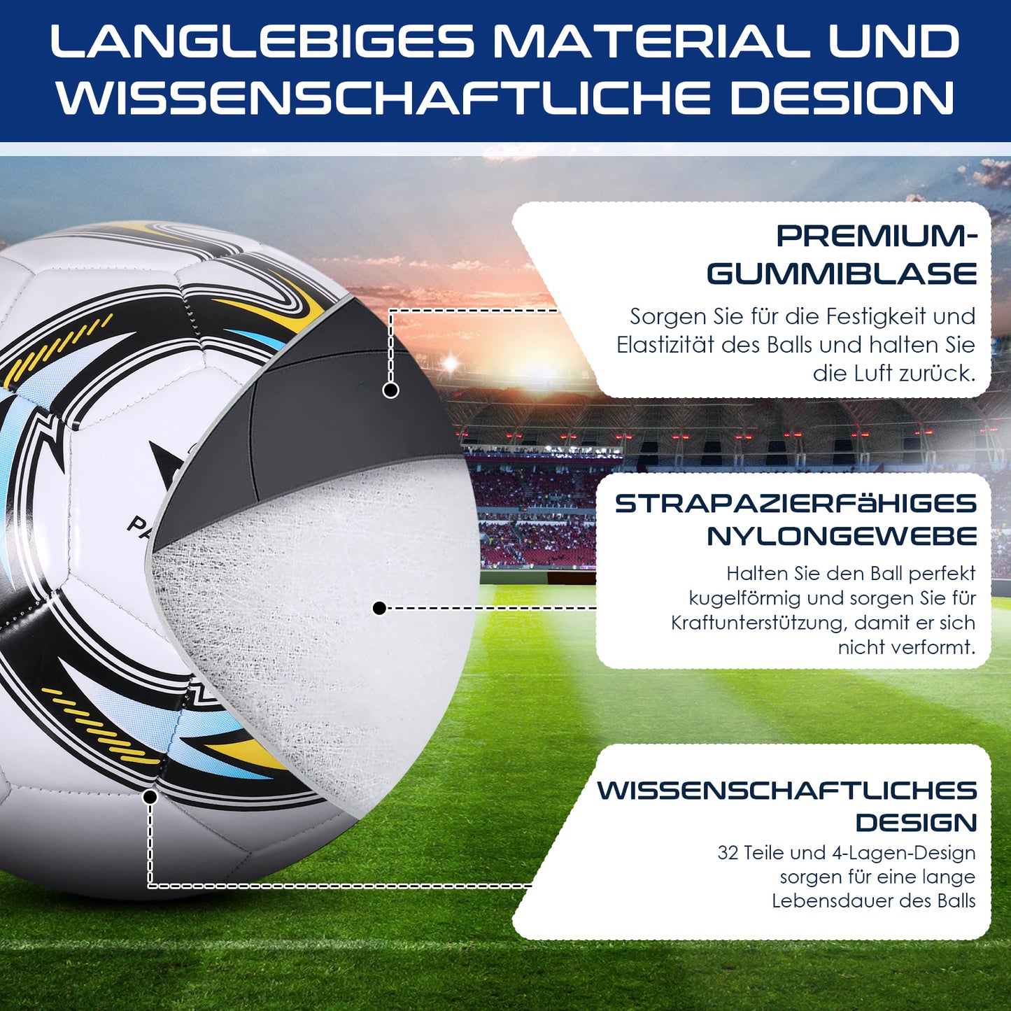 Fußball Official Size5 Maschinengenäht PVC Nahtlos Verschleißfest Rutschfest Outdoor Match Spiel Fußball Training