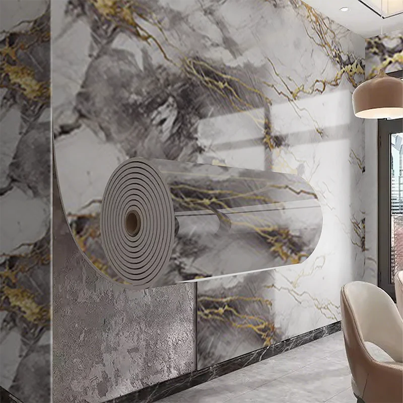 1 roll of imitation ceramic tile waterproof self-adhesive marble PVC wall sticker living room bedroom decoration sticker