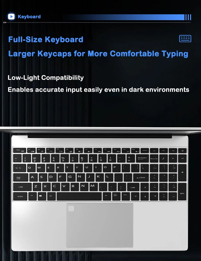 Neuer 15,6" Laptop Intel Core i7-8650U 32GB 2TB Gaming PC Ultra Slim Office Study Computer PC Windows 11 Pro 1920*1080 HD