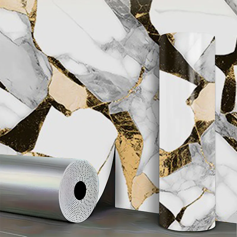 1 roll of imitation ceramic tile waterproof self-adhesive marble PVC wall sticker living room bedroom decoration sticker