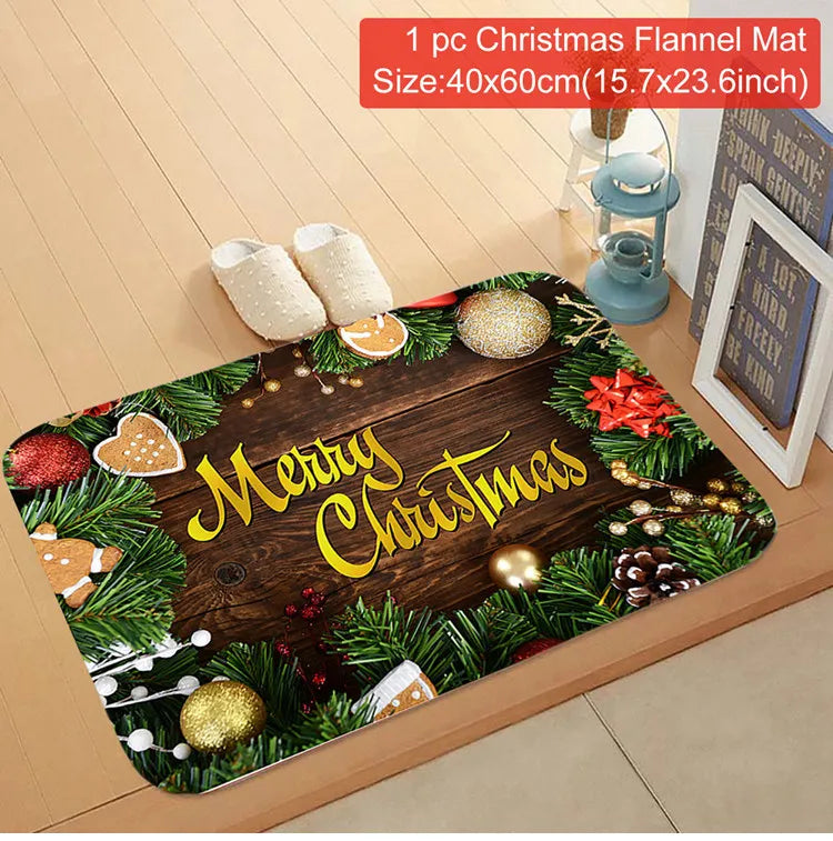 Weihnachts-Fußmatte Weihnachtsmann Outdoor-Teppich Frohe Weihnachten Dekorationen für Zuhause 2025 Navidad Weihnachtsornament Neujahr 2026