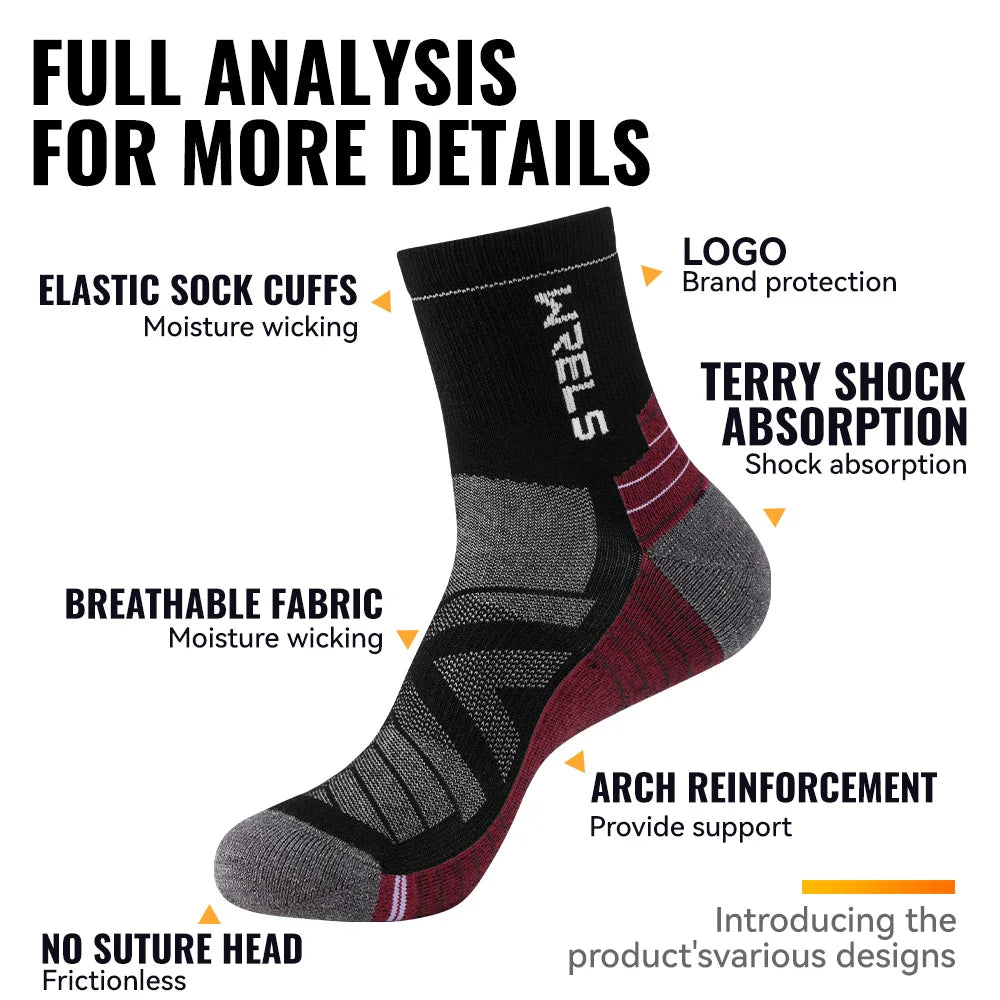 WRELS 1/2/3 Paare Merinowolle Socken Thermische Warme Winter Hohe Elastische Dicke Wandersocken Feuchtigkeitsaufnahme Wollsport Socken
