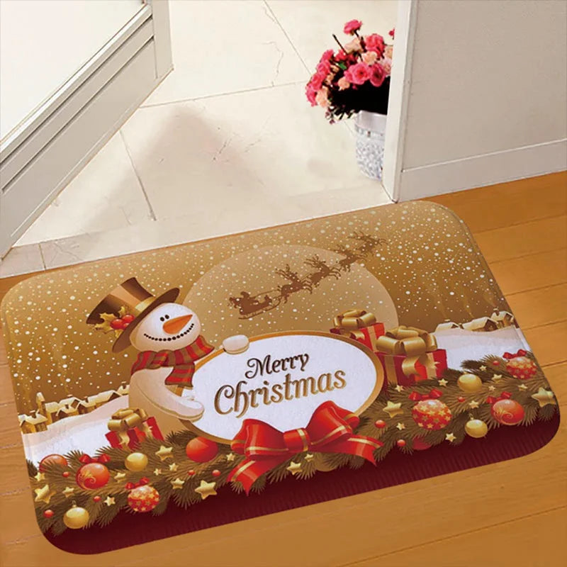 Weihnachts-Fußmatte Weihnachtsmann Outdoor-Teppich Frohe Weihnachten Dekorationen für Zuhause 2025 Navidad Weihnachtsornament Neujahr 2026